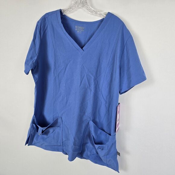 Med Couture Activate 4 Way Stretch Scrub Top Medical Blue - Ceil Women's Size XL - Picture 3 of 12